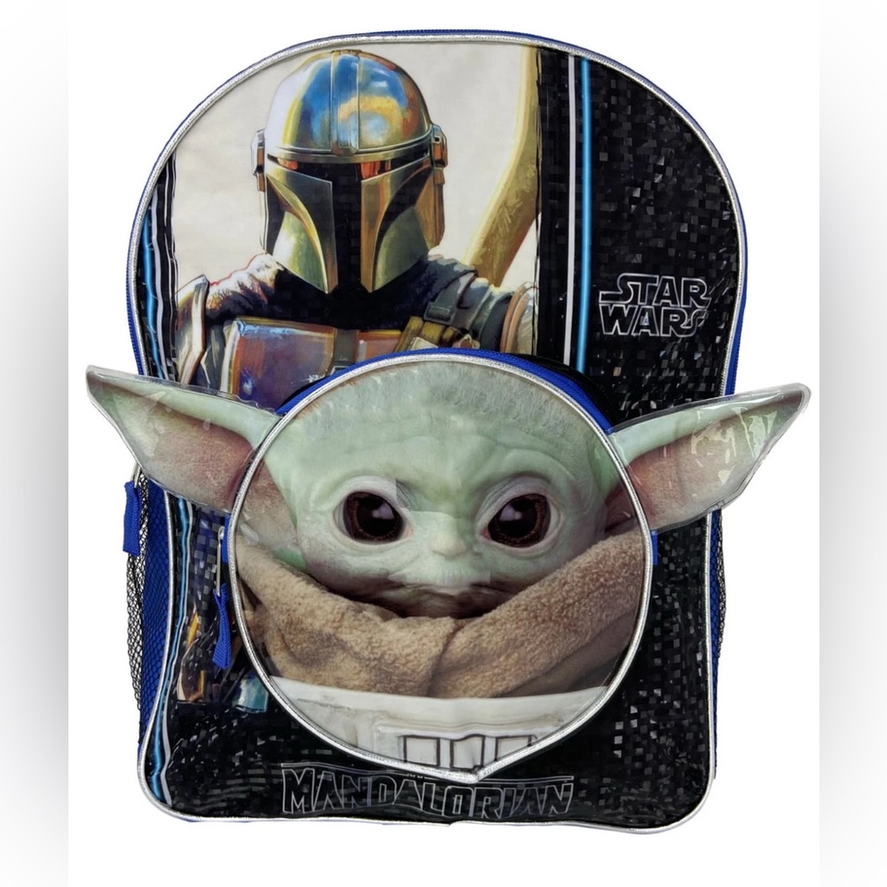 Star Wars Mandalorian Backpack with Blue and Black Accents